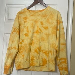 Athleta medium yellow tie dye sweatshirt
